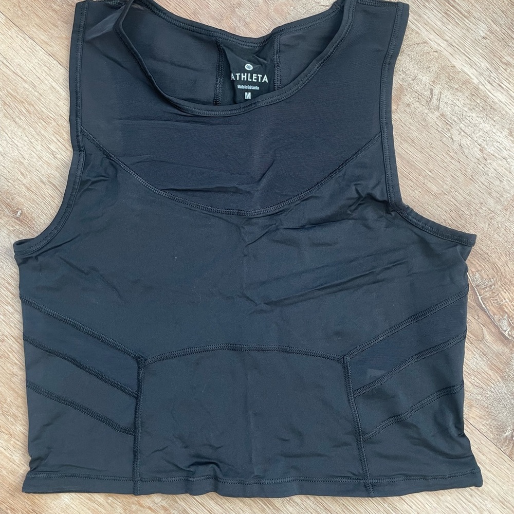 Athleta Black Sleeveless crop tank
